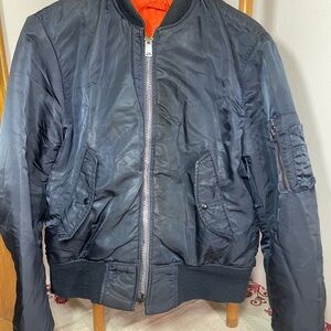MA-1 USAF Intermediate FLYERS JACKET 70’s Reversible Black Bomber Vintage Jacket